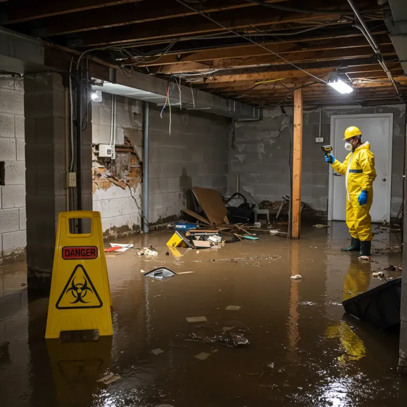 Flooded Basement Electrical Hazard in Reidsville, NC Property