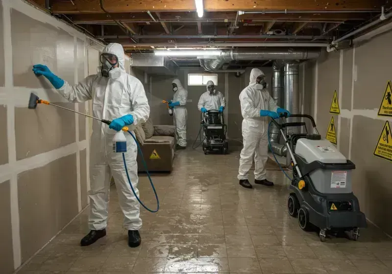 Basement Moisture Removal and Structural Drying process in Reidsville, NC